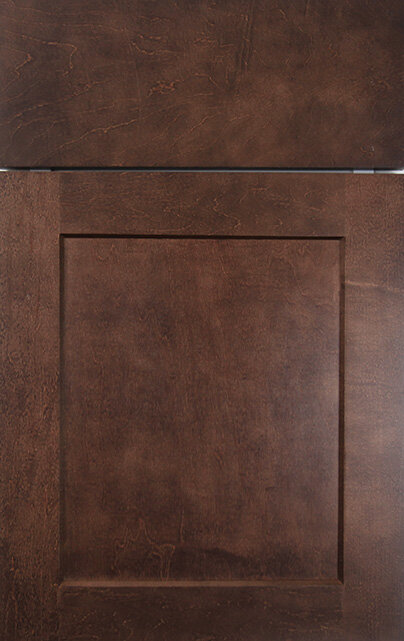 a coffee brown kitchen and bath cabinet surface
