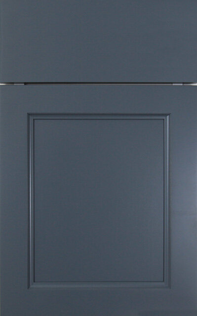 a blue smoke kitchen and bath cabinet surface